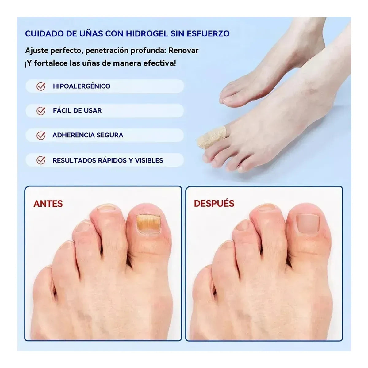 Pack 63 Parches para renovación de uñas - Recupera la salud de tus uñas mientras duermes